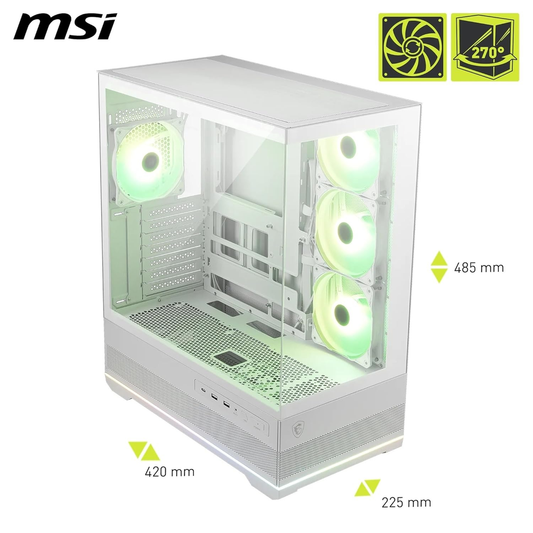MSI MAG PANO 110R PZ WHITE ARGB ATX Mid Tower PC Case