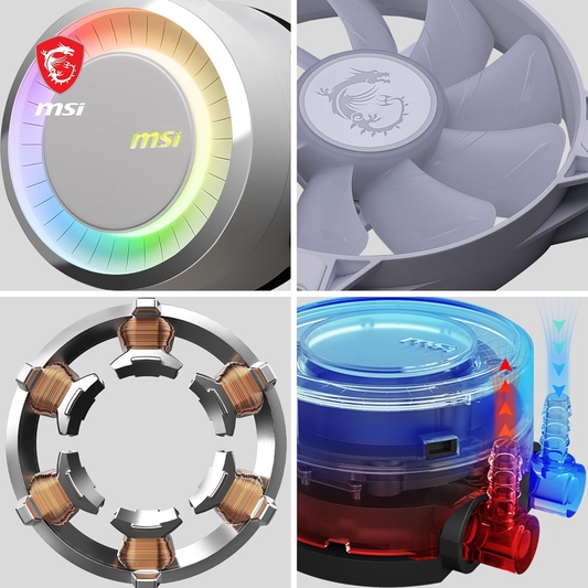 MSI MAG CORELIQUID E240 WHITE ARGB AIO Liquid CPU Cooler