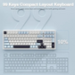 AULA F99 96% Tri-Mode Wireless Mechanical Gaming Keyboard with Knob | Ice Blue, Reaper Switch (F99IUR)