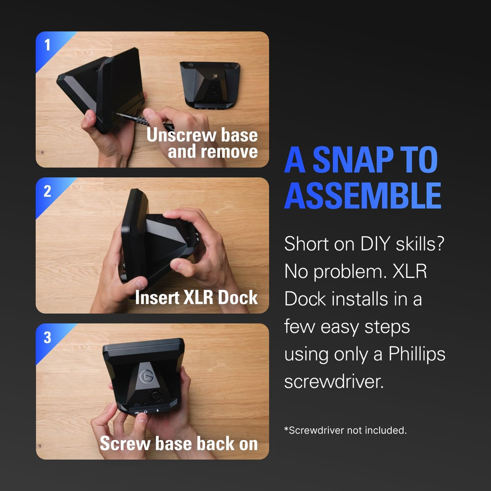 Elgato XLR Dock MK.2 for Stream Deck + - Professional Audio Interface with 80dB Gain and Onboard DSP