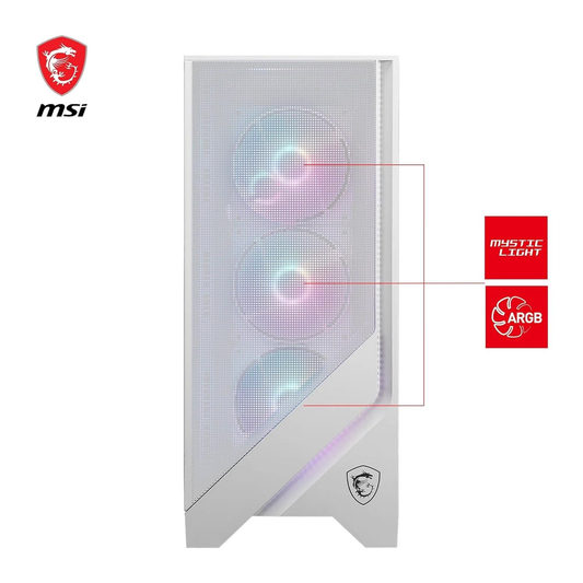 MSI MAG FORGE 320R AIRFLOW WHITE ARGB ATX Mid Tower PC Case
