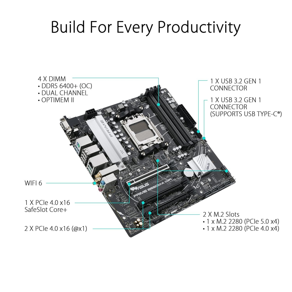 ASUS PRIME B650M-A WIFI II mATX Motherboard