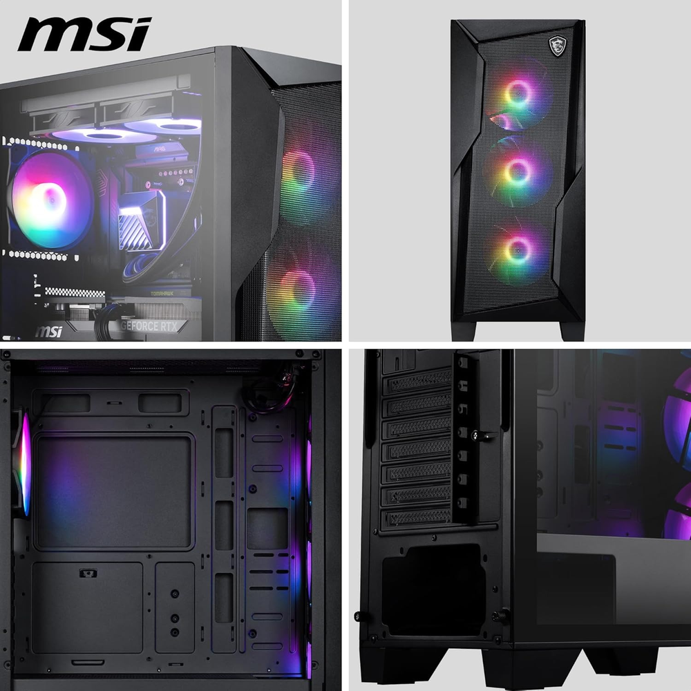 MSI MAG FORGE 130A AIRFLOW Auto RGB ATX Mid Tower PC Case