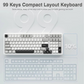 AULA F99 96% Tri-Mode Wireless Mechanical Gaming Keyboard with Knob | Gray White, Graywood (F99GrWW) Switch