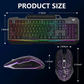 AULA T102 RGB Wired Gaming Keyboard & Mouse Combo | Black Panel, Black Keycaps (T102TB)