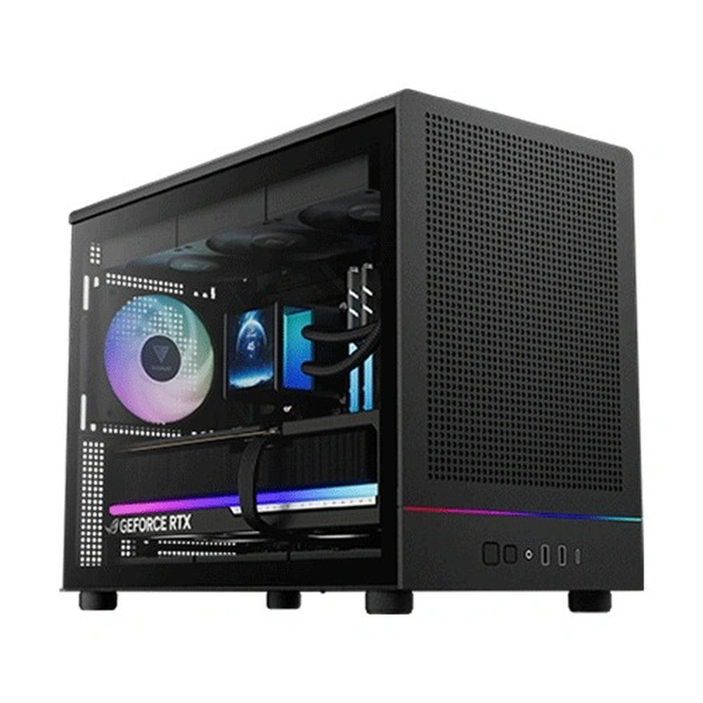 GAMDIAS ATHENA M4M ARGB M-ATX Micro Tower PC Case (Mesh Front, RGB Strip, 3x 120mm Fans, USB-C)