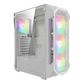GAMDIAS AURA GC1 ELITE V2 ARGB ATX Mid Tower Gaming Case (White, Mesh Front, 4x120mm ARGB Fans, Tempered Glass)