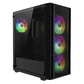 GAMDIAS AURA GC2 ELITE V2 ARGB ATX Mid Tower Gaming Case (Black, Mesh Front, 4x120mm ARGB Fans, Tempered Glass)