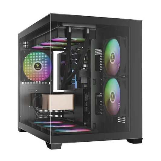 GAMDIAS AURA GC10M V2 ARGB M-ATX Mini Tower Gaming Case (Black)