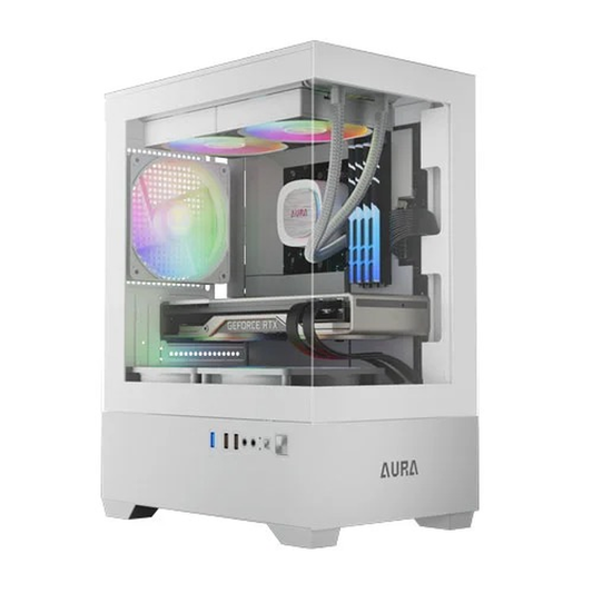GAMDIAS AURA GC9M WH ARGB Micro-Tower Gaming Case (White)