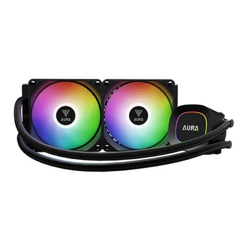 GAMDIAS AURA GL240 LITE ARGB 240mm CPU Liquid Cooler (Dual 120mm PWM Fans, Copper Base, Intel LGA 1851/1700 & AMD AM5/AM4)