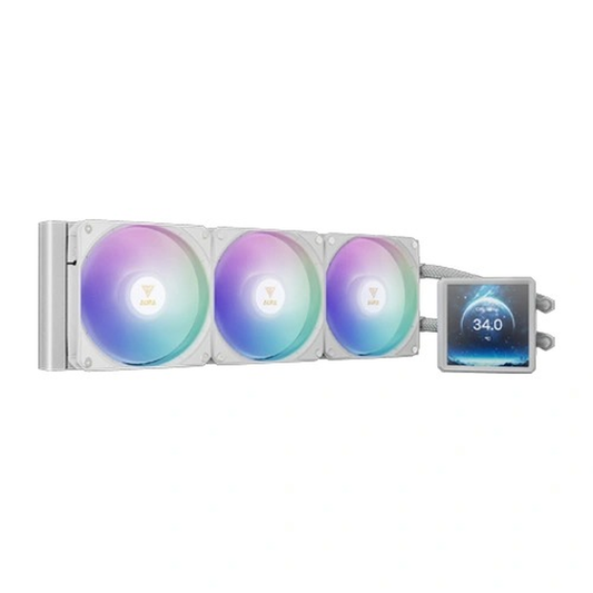 GAMDIAS AURA GL360 LCD WH ARGB 360mm CPU Liquid Cooler (White)
