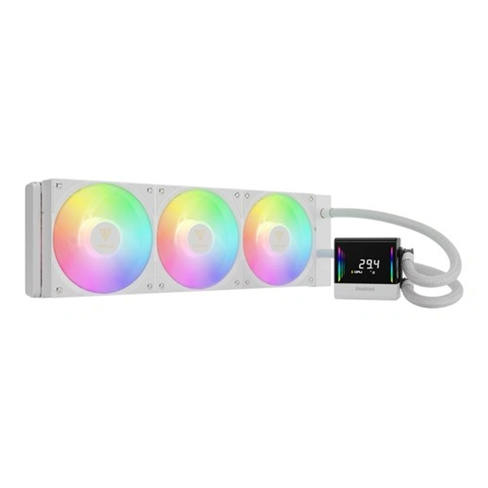 GAMDIAS CHIONE E4-360 WH ARGB 360mm CPU Liquid Cooler (White, Digital Display)