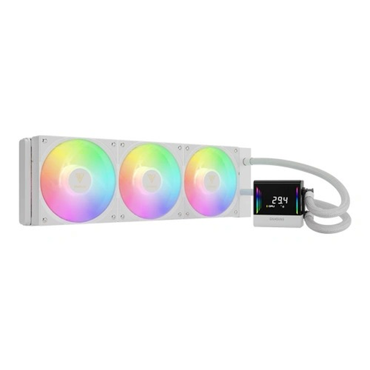 GAMDIAS CHIONE E4-360 WH ARGB 360mm CPU Liquid Cooler (White, Digital Display)