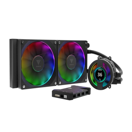 GAMDIAS CHIONE P3-240U ARGB 240mm CPU Liquid Cooler (LCD)