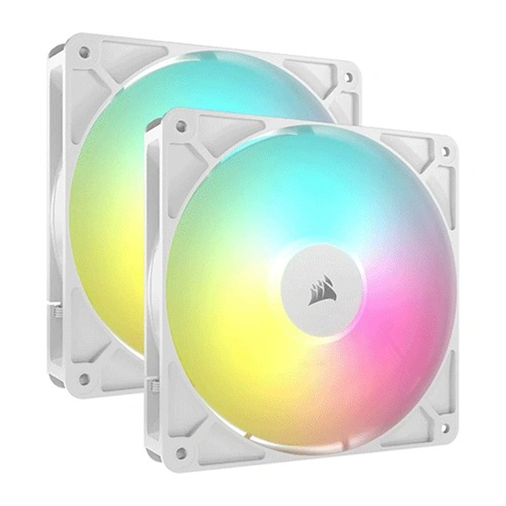 CORSAIR RS140 ARGB White, 140mm ARGB Fan, Dual Pack