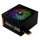 GAMDIAS KRATOS E1-500 500W 80+ RGB Non-Modular ATX Power Supply (Neon-Flex ARGB, 120mm Fan, Dual PCIe)