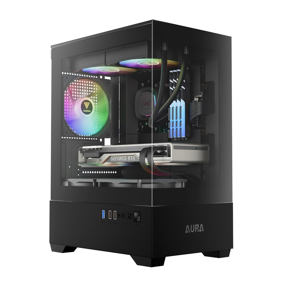 GAMDIAS AURA GC9M ARGB M-ATX Mini Tower Gaming Case (Black)