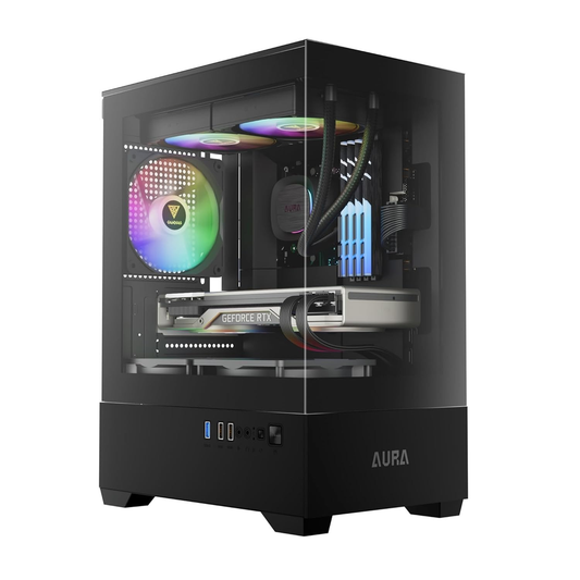 GAMDIAS AURA GC9M ARGB M-ATX Mini Tower Gaming Case (Black)
