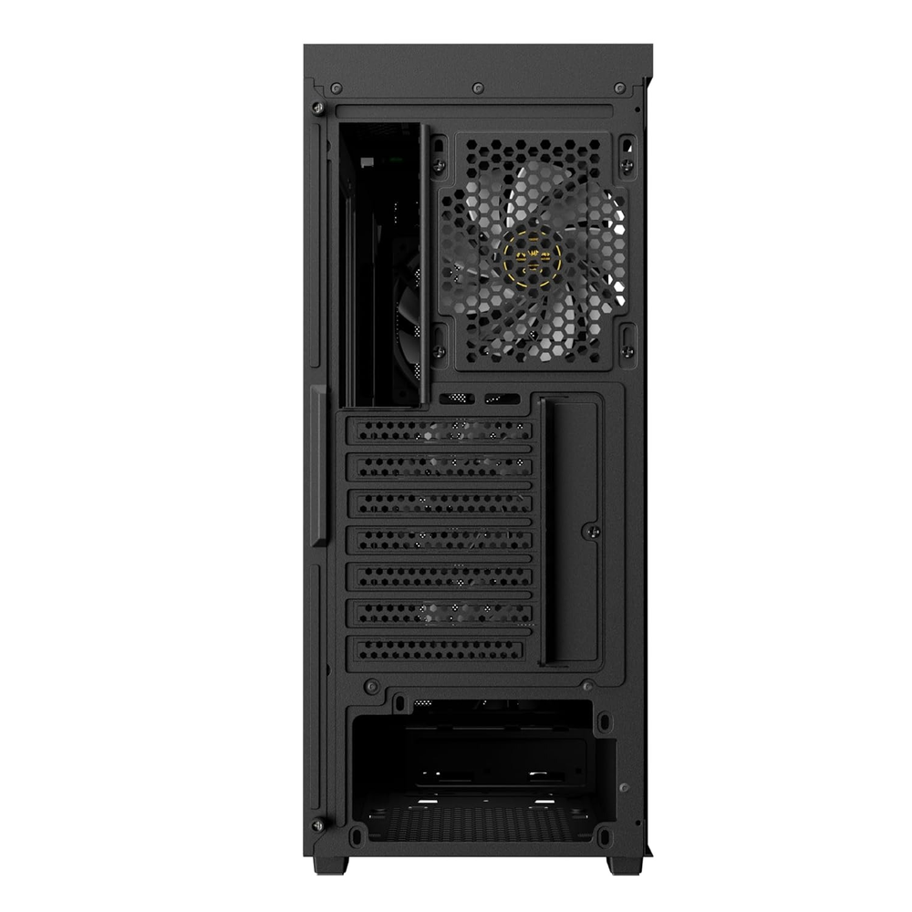 GAMDIAS AURA GC11 ARGB Mid Tower PC Case (Black, Bar Mesh Front, 4×120mm ARGB Fans, ATX Support, 360mm Radiator, Panoramic Tempered Glass)