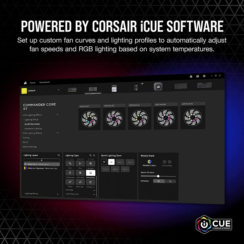 CORSAIR iCUE COMMANDER CORE XT Smart RGB Lighting and Fan Speed Controller