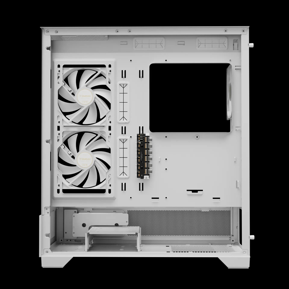 GAMDIAS ATLAS M1 WH ATX Mid Tower ARGB Gaming Case (White, Built-in Display, 3x120mm ARGB Fans, Tempered Glass)