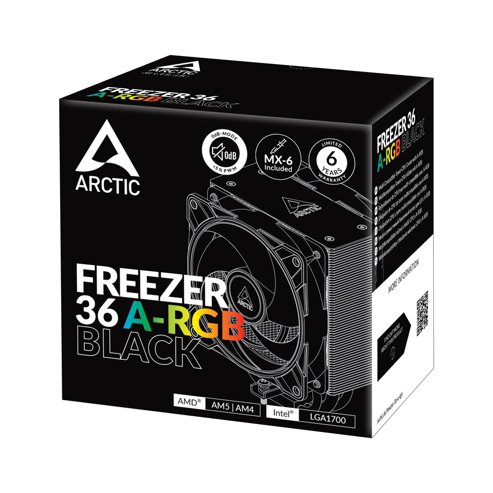 ARCTIC Freezer 36 A-RGB Tower CPU Air Cooler (Black)