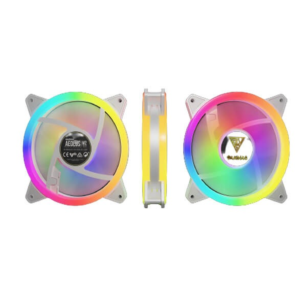 GAMDIAS AEOLUS M2-1204R White 120mm ARGB 4 Fan Kit