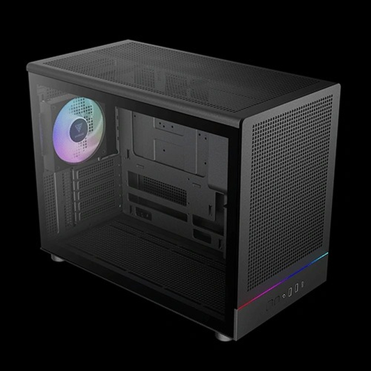 GAMDIAS ATHENA M4M ARGB M-ATX Micro Tower PC Case (Mesh Front, RGB Strip, 3x 120mm Fans, USB-C)