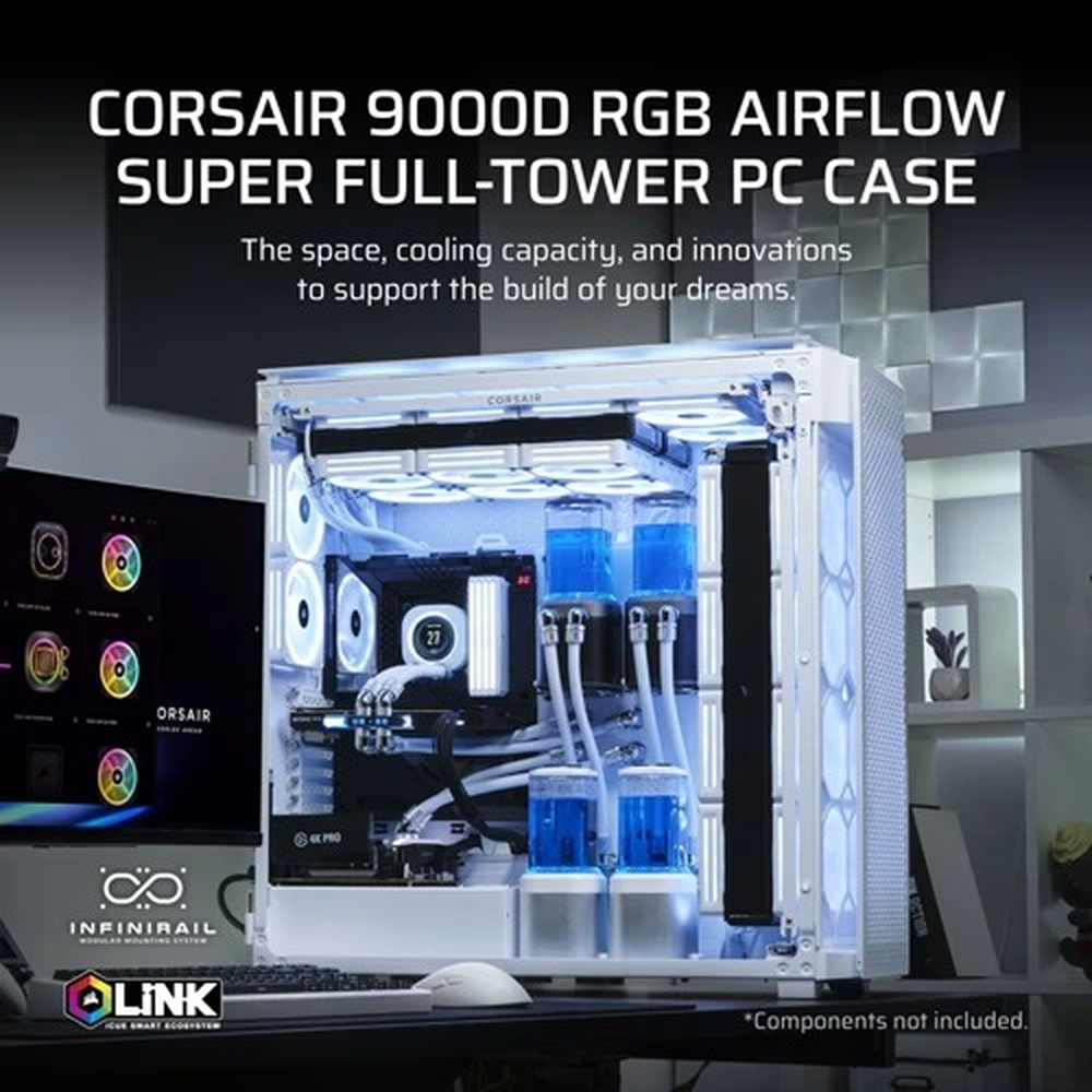 9000D iCUE LINK AIRFLOW Super-Tower - White