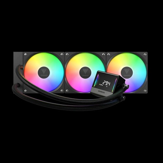 GAMDIAS CHIONE E4-360 ARGB 360mm CPU Liquid Cooler (Black, Digital Display)