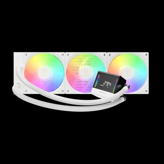 GAMDIAS CHIONE E4-360 WH ARGB 360mm CPU Liquid Cooler (White, Digital Display)