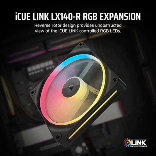 CORSAIR LX-R RGB Series, iCUE LINK LX140-R RGB, 140mm RGB Fan, Single Fan
