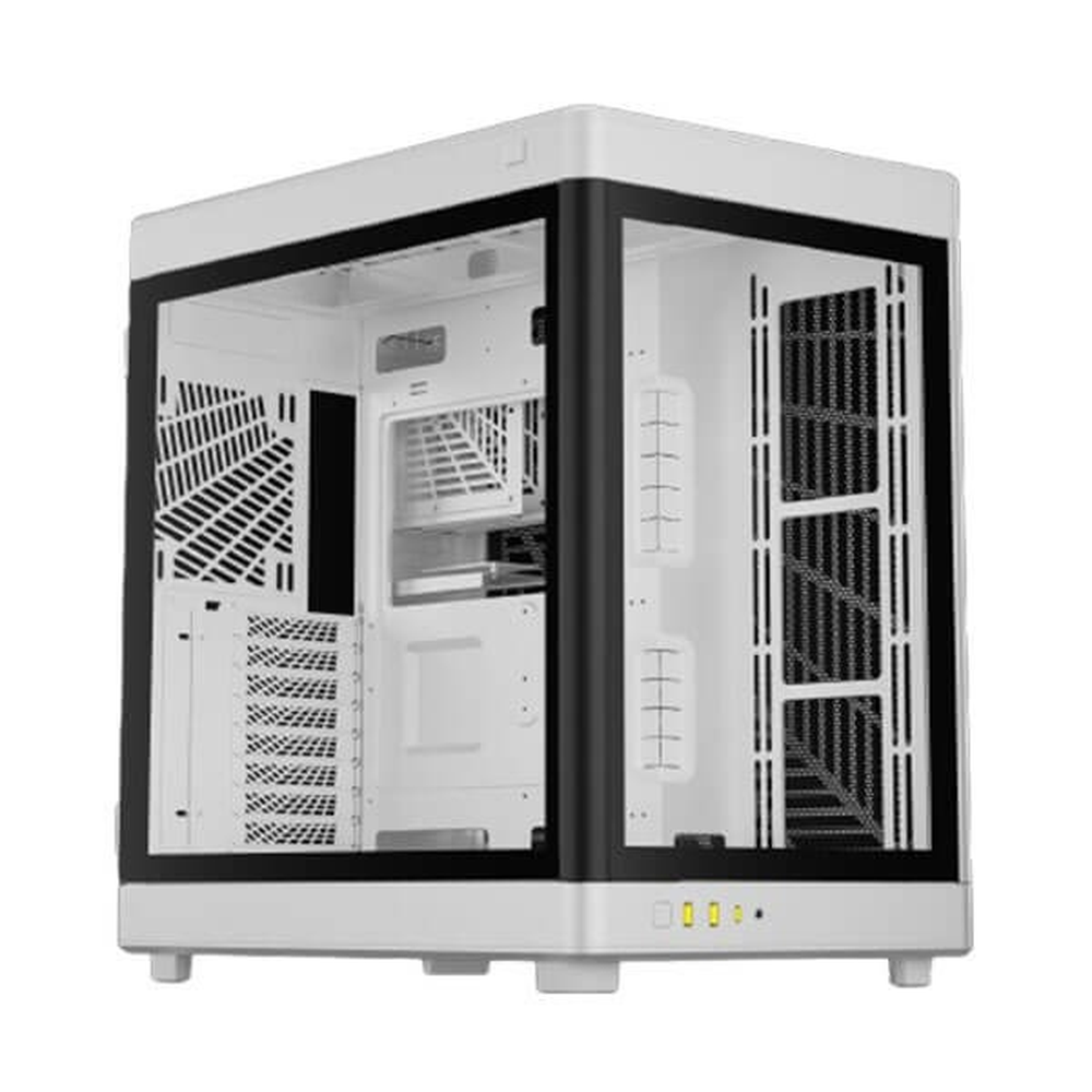 GAMDIAS NESO P1 W E-ATX Full-Tower PC Case (White, Dual-Chamber, Trapezoid, Panoramic Glass)