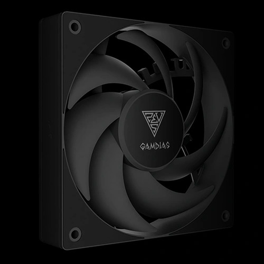 GAMDIAS NOTUS M1-1201 120mm Black PWM Case Fan (400–1600 RPM, 57.56 CFM, 25 dBA, Hydraulic Bearing)