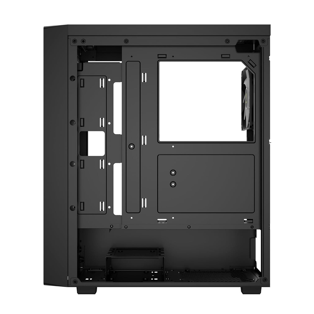 GAMDIAS AURA GC4 Elite ARGB ATX Mid Tower Gaming Case (Real Walnut Mesh Front, Black)