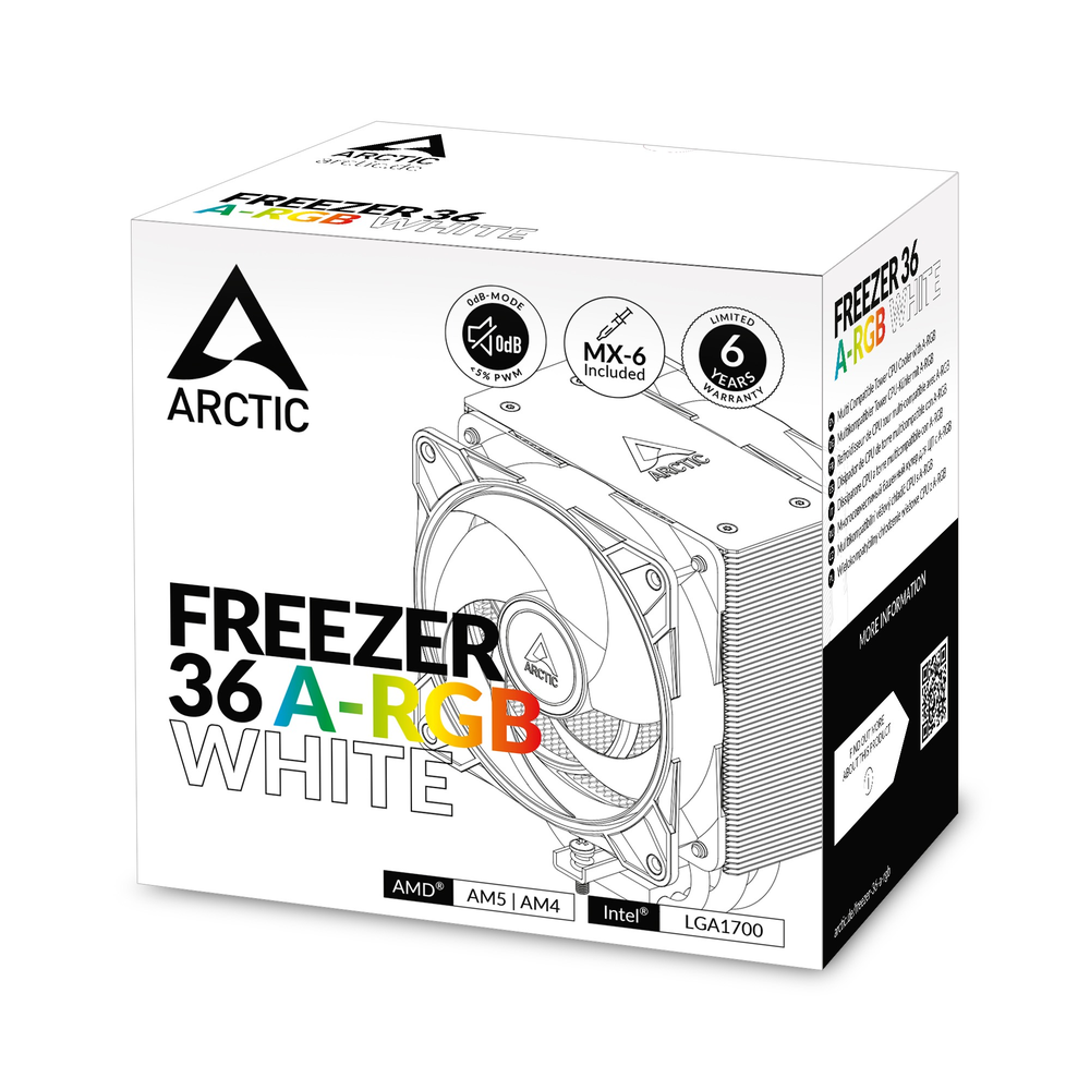 ARCTIC Freezer 36 A-RGB Tower CPU Air Cooler (White)