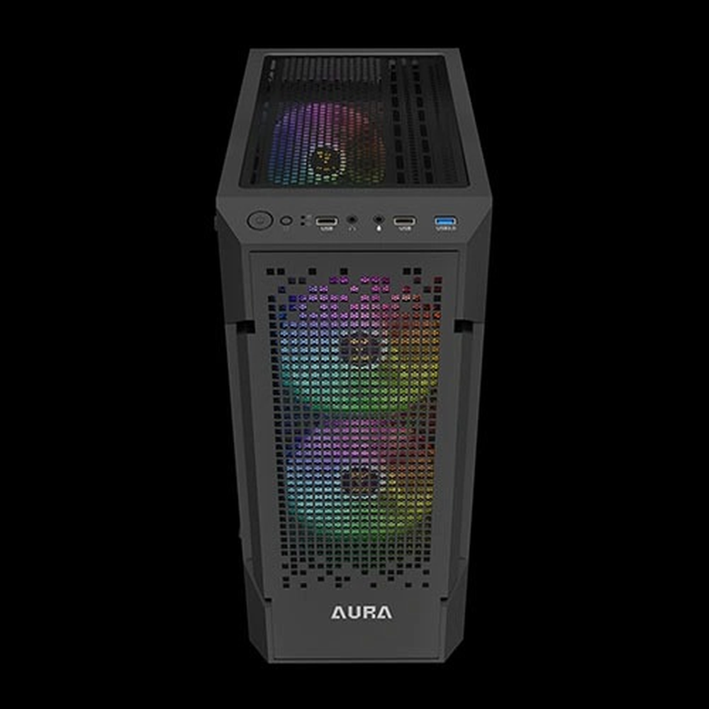 GAMDIAS AURA GC7 ARGB ATX Mid Tower Gaming Case (Black)