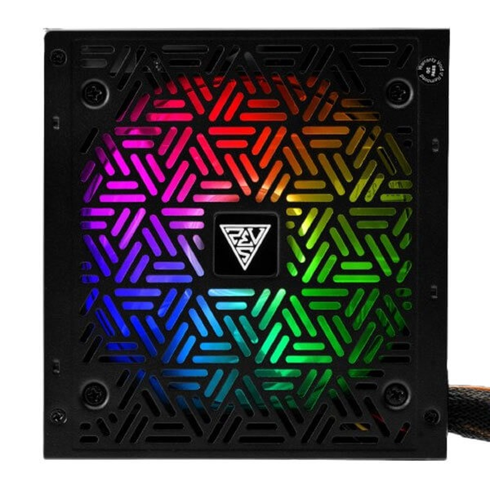 GAMDIAS KRATOS E1-500 500W 80+ RGB Non-Modular ATX Power Supply (Neon-Flex ARGB, 120mm Fan, Dual PCIe)