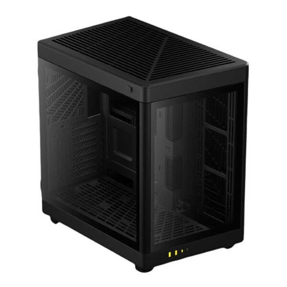 GAMDIAS NESO P1 B E-ATX Full-Tower PC Case (Black, Dual-Chamber, Trapezoid, Panoramic Glass)