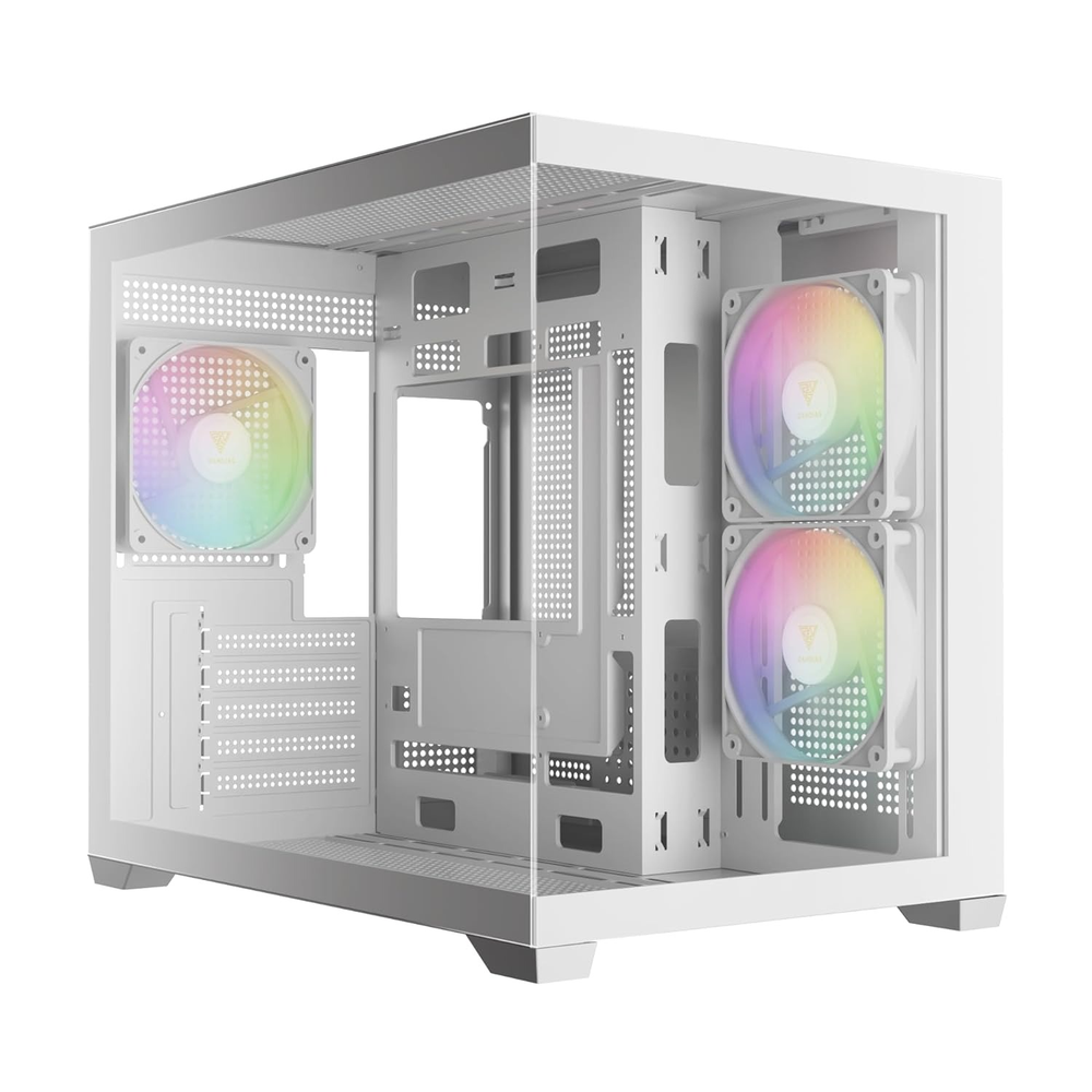 GAMDIAS AURA GC10M V2 WH ARGB Micro-Tower Gaming Case (White)