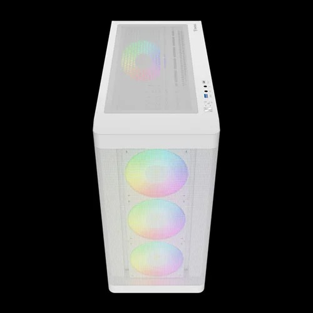 GAMDIAS ATHENA M3 WH ARGB E-ATX Mid Tower Gaming Case (White, Mesh Front, 4 ARGB Fans)