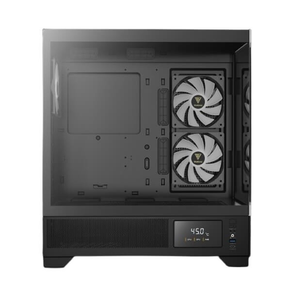 GAMDIAS ATLAS M1 ATX Mid Tower ARGB Gaming Case (Black, Built-in Display, 3x120mm ARGB Fans, Tempered Glass)