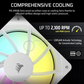 Corsair Fan RS120 ARGB White, 120mm ARGB Fan, Single Pack