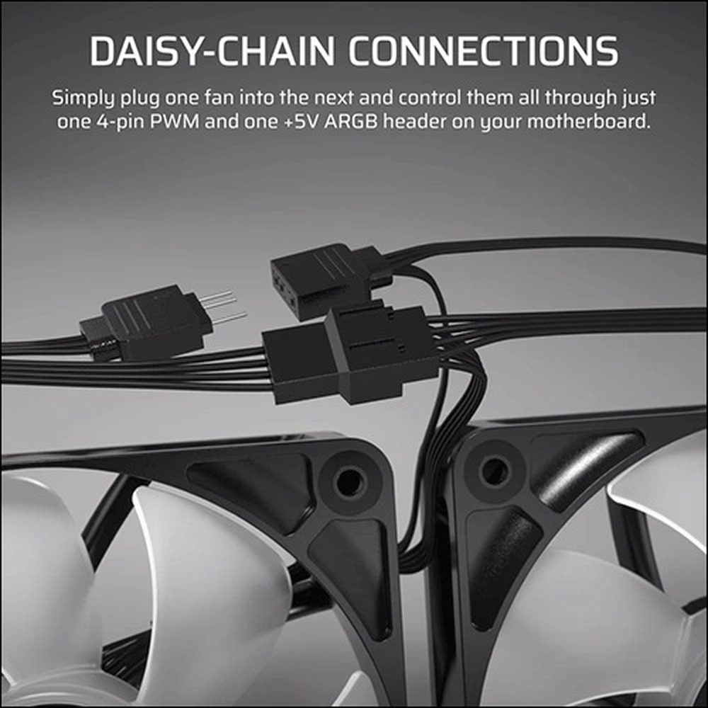 CORSAIR RS140 ARGB White, 140mm ARGB Fan, Dual Pack