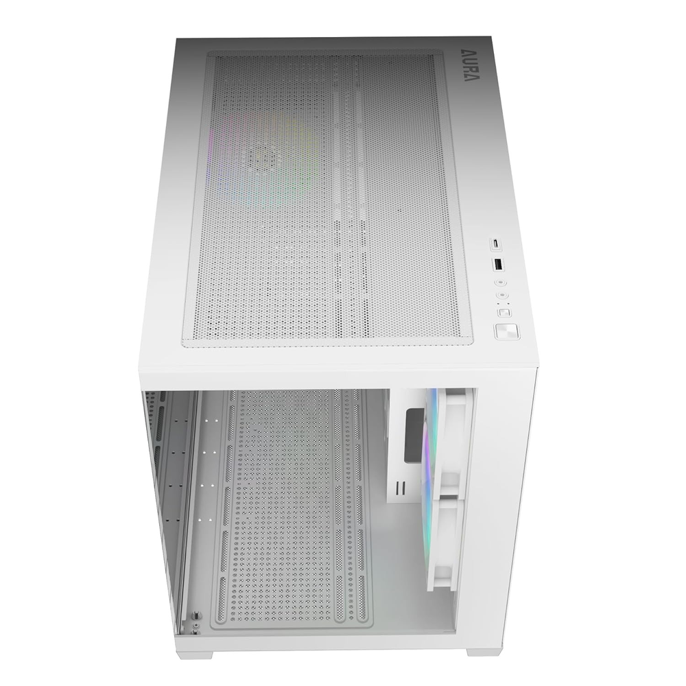 GAMDIAS AURA GC10M V2 WH ARGB Micro-Tower Gaming Case (White)