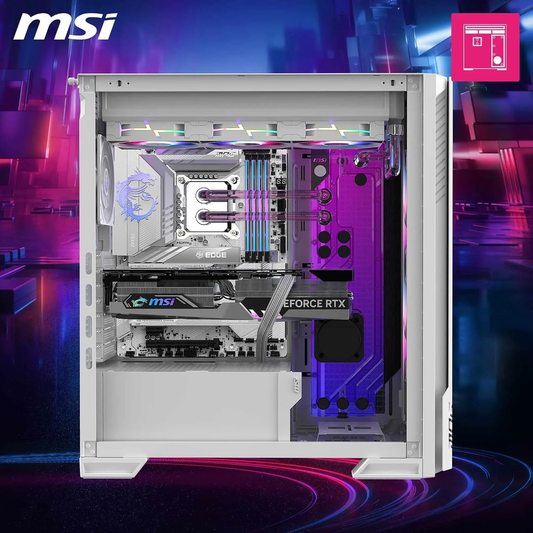 MSI MPG VELOX 300R AIRFLOW PZ WHITE ARGB E-ATX Mid Tower PC Case