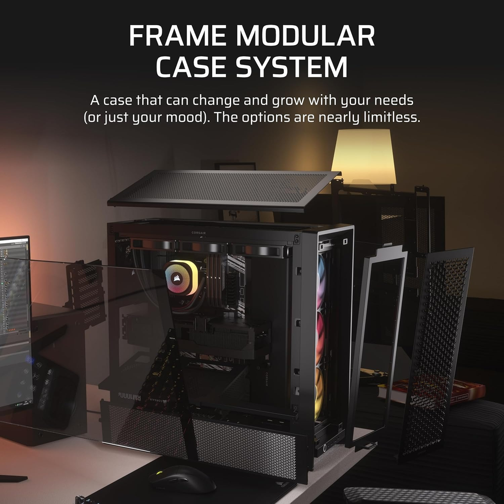 Corsair Chassis FRAME 4000D LCD RS ARGB Premium Mid-Tower PC Case without PSU – White