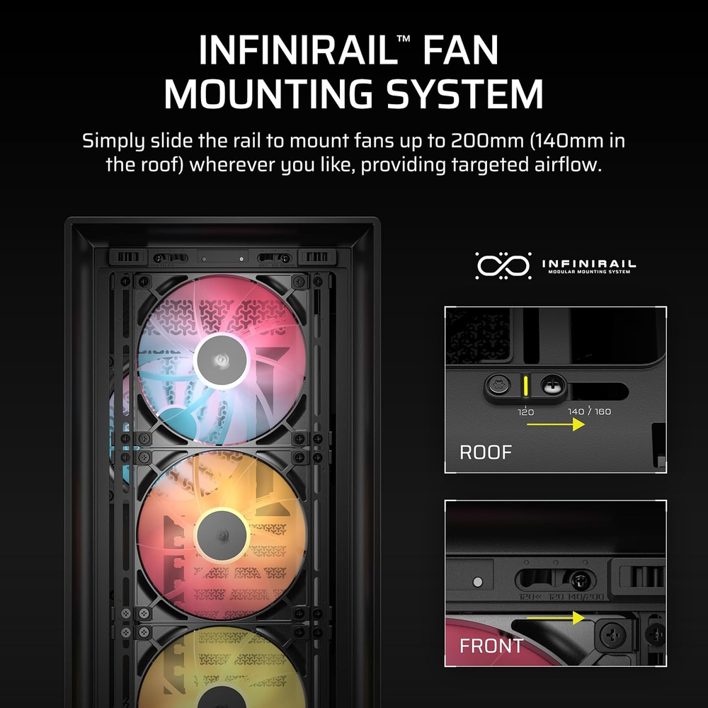 Corsair Chassis FRAME 5000D RS ARGB - - Mid-Tower PC Case without PSU, Black