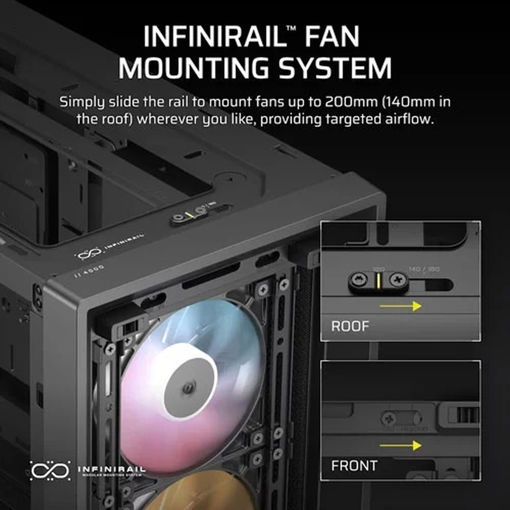 CORSAIR FRAME 4000D RS ARGB Modular Mid-Tower PC Case, Black